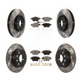 thumbnail image 1 of Transit Auto Front Rear Coated Drilled Slotted Disc Brake Rotors and Ceramic Pads Kit for Car 2017-2018 Volkswagen Jetta 1.8L 1.4L with 272mm Diameter Rotor KDT-100309, 1 of 11