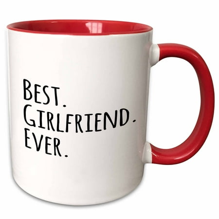 3dRose Best Girlfriend Ever - fun romantic love and dating gifts for her for anniversary or Valentines day - Two Tone Red Mug, (Best Love Image For Girlfriend)