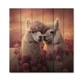 thumbnail image 3 of Designart "Alcapas curious Wanderers" Animals Print on Natural Pine Wood, 3 of 5