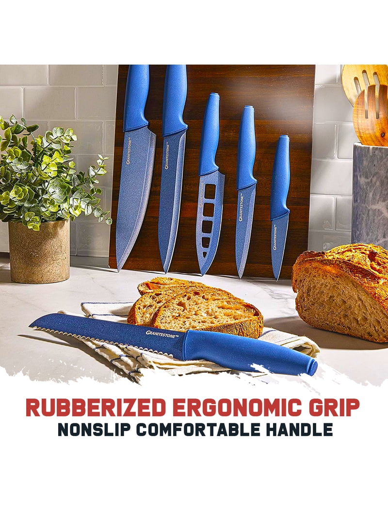 Granitestone, Steak Knives Set, Serrated Blades, Blue - Walmart.com
