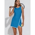 thumbnail image 6 of AEXTO Women's Workout Tennis Dress with Built-in Bra & Shorts Pockets Sleeveless Crewneck Golf Athletic Mini Dresses, 6 of 12
