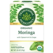 Traditional Medicinals Tea, Organic Moringa with Spearmint & Sage, Tea Bags, 16 Count