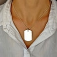 thumbnail image 3 of Silverly Women's 925 Sterling Silver Large Military Dog Tag Pendant 180 Gauge Ball Necklace, 46 cm, 3 of 3