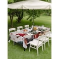 thumbnail image 3 of Outdoor Tablecloth with Umbrella Hole and Zipper, Christmas Gnomes Rectangle Table Cloth 60x84 Inch Waterproof Tablecloth, Retro Xmas Tree Winter Snowland Picnic Table Cover for Patio Camping, 3 of 7