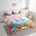 thumbnail image 3 of Feelyou Axolotl Letter R Bedding Comforter Set 7pcs, Fairy Tale Sealife Queen Bedding Sets, Teens Kids Girls Boys Reversible Queen Sheet Sets, Microfiber Bedroom Decor, 3 of 7