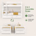thumbnail image 4 of DTTRA Twin over Twin Convertible Bunk Bed with 2 Storage Drawers & Safety Handrails, White, 4 of 8