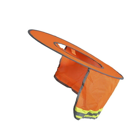 

Construction Safety Helmet Sun Protection Reflective Stripe Sunshade High Visibility Neck Shield Elastic Summer Face Cover Fluorescent Orange