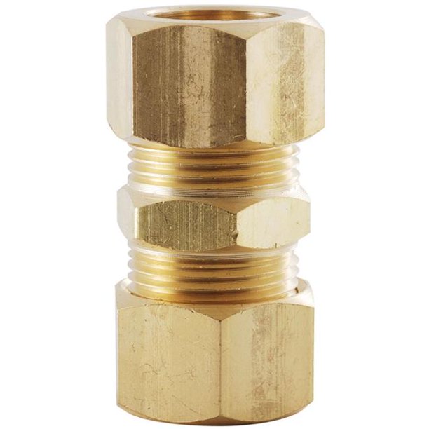 508 624 Union Comp 1/4", Ldr Industries, EACH, CD, Carded. Brass