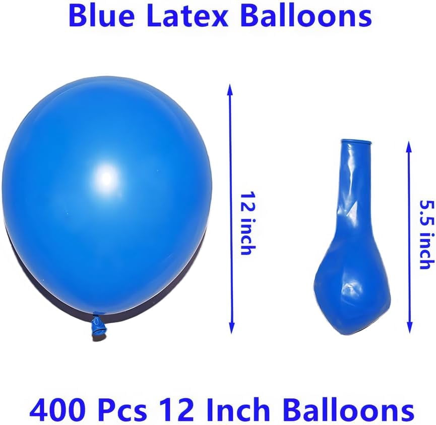 400 Pcs Blue Balloons 12 Inch Dark Blue Bulk Latex Balloon for Birthdays Weddings Party Decorations