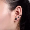 thumbnail image 5 of 5 Pairs 316L Surgical Steel Black CZ 4/5/6/7/8mm Solitaire Men Women Stud Earring, 5 of 8