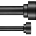 thumbnail image 5 of Heavy Duty Double Curtain Rods with Cylindrical Cap Finials - 72 to 144' Telescoping Rods, 1 Inch Diameter Front, 5/8 Inch Diameter Back - Matte Black, 5 of 7