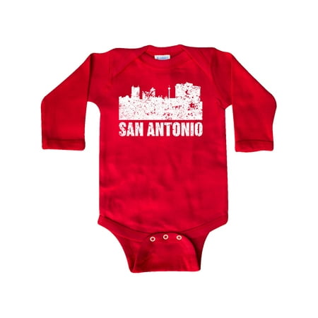 

Inktastic San Antonio Texas Skyline with Grunge Gift Baby Boy or Baby Girl Long Sleeve Bodysuit