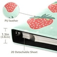 thumbnail image 3 of FORMRS 3 Ring Photo Album 4"x6" Self Adhesive Large Capacity PU Leather Cover, Red Strawberry, 3 of 8
