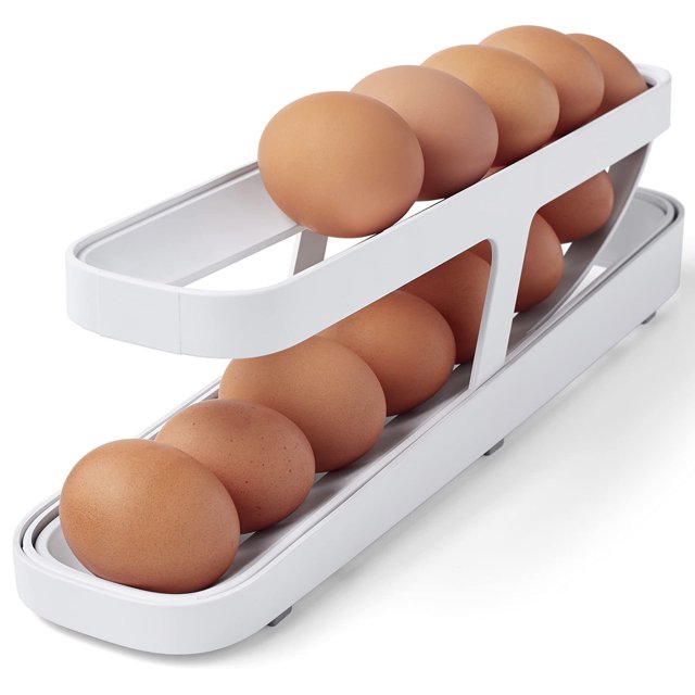Contenedor de almacenamiento de huevos para refrigerador, rodante, soporte para huevos para refrigerador, almacenamiento y organizadores de huevos para refrigerador, cestas para huevos