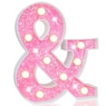 thumbnail image 1 of Luces LED Pooqla con forma de marquesina rosa con purpurina, 23 x 20 x 4 cm, 1 of 7