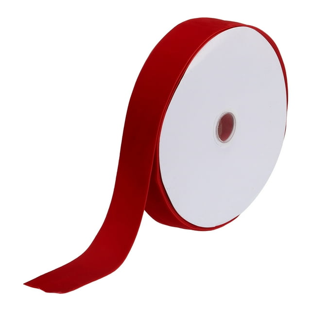 Unique Bargains Velvet Ribbon 1 1/2 Inch x 10 Yard Single Face Spool Silky DIY Crafts Gift Wrapping Bow Decoration Red