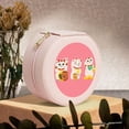 thumbnail image 6 of Naloa Cute Cat Round Jewelry Box, Travel Jewelry Organizer, 3.9 x 3.9 x 2in Jewelry Storage Box for Women-Pink, 6 of 7