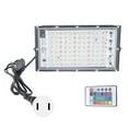 thumbnail image 1 of Reflector LED de 100 W IP65 Reflector RGB ultraligero impermeable con control remoto para exteriores 100?240 V Enchufe de EE. UU., 1 of 8