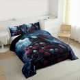 thumbnail image 4 of Manfei 2pcs 3D Western Dragon Comforter Set, Twin - Rose & Skeleton Skull, 4 of 9