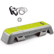 leikefitness Exercise Step Platform, Multifunctional Aerobic Deck with Cord and Adjustable Dumbbell & Weight Bench, Fitness Equipment for Workout Home Gym