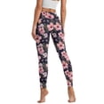 thumbnail image 2 of Renewold Pink Hibiscus Butterfly Womens Yoga Leggings with Pockets Workout Leggings Full Length High Waisted Running Pants Non See-Through Athletic Tights Printed Tights, XL, 2 of 8