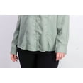 thumbnail image 3 of Charter Club Women's Woven Solid Tencel Shirt Green Size Small, 3 of 3