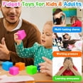 thumbnail image 5 of bolas de estrés en forma de cubo para adultos y niños, juguete antiestrés para niños, bola de estrés Squishy Rainbow Needoh, juguetes sensoriales, juguetes para aliviar la ansiedad, 5 of 5