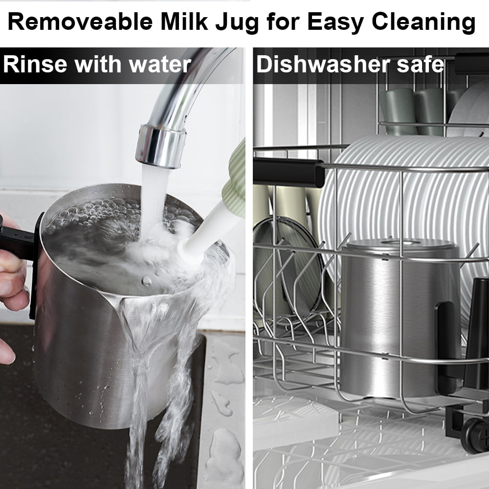 Detachable Electric Milk Frother and Steamer, 4-1 Hot & Cold Milk Foam  Maker and