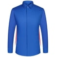 thumbnail image 5 of Camisa de hombre con gemelos franceses, mangas largas, corte entallado, botones ocultos, color liso, vestido de boda formal de alta gama para hombre, 5 of 5