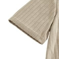 thumbnail image 6 of THDHVS Pajamas for Men,Men's Pajama Sets,Men Solid Color Short Sleeve Shirt Set with Lapel Button Front and Elastic Waist Shorts with Pockets for Home Loungewear Khaki L, 6 of 7