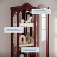 thumbnail image 3 of BELLEZE Loraine Canted Front Lighted Corner Curio Cabinet With 5 Tier Shelves, Cherry, 3 of 7
