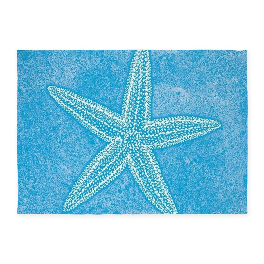 Cafepress Aqua Blue Starfish 5 X7 Area Rug