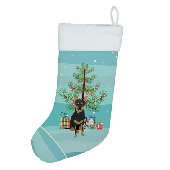 Chihuahua Black and Tan #1 Christmas Christmas Stocking 13.5 in x 18 in