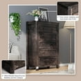 thumbnail image 6 of Merluxy Farmhouse 5 Drawers Dresser, Wood Rustic Chest of Drawers with Metal Handles, Hallway, Entryway, Black Oak, 6 of 9