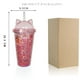 thumbnail image 3 of Vaso Glitter con Popote y Tapa con Orejas de Gato Gatito Rosa HappyWare Glitter Rosa, 3 of 3