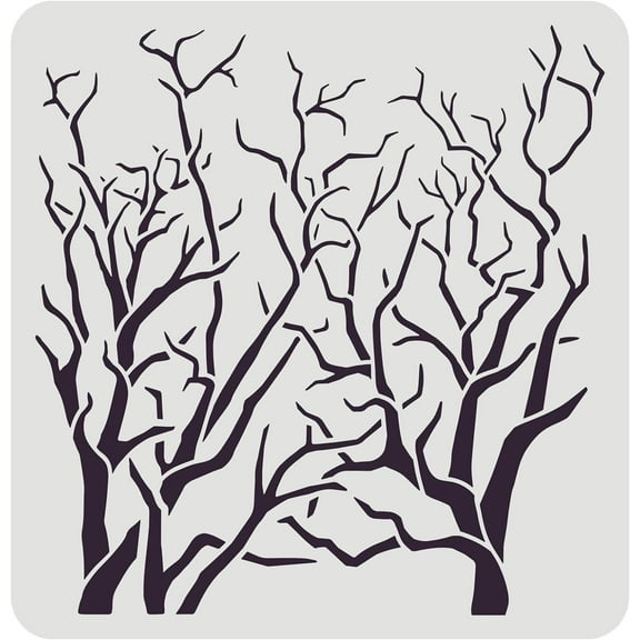 Tree Stencil with Branches 11.8x11.8inch Reusable Tree Drawing Stencil Branches Stencils for Painting Natural Plants Stencils for Painting on Wood Canvas Paper Floor Wall