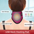 thumbnail image 3 of Almohadilla calefactora para cuello USB, envoltura eléctrica para aliviar el dolor, calentador de cuello calentado, soporte para cuello calentado para fisioterapia, 3 ajustables, 3 of 5