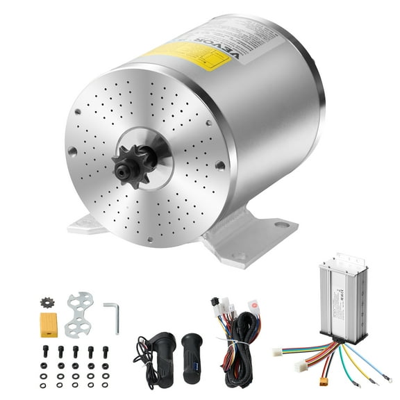 VEVOR 1800W Electric Brushless DC Motor Kit - 48V 4500rpm Motor with Upgraded Speed Controller, Throttle Grip Kit for Go Karts E-Bike Motorcycle Scooter