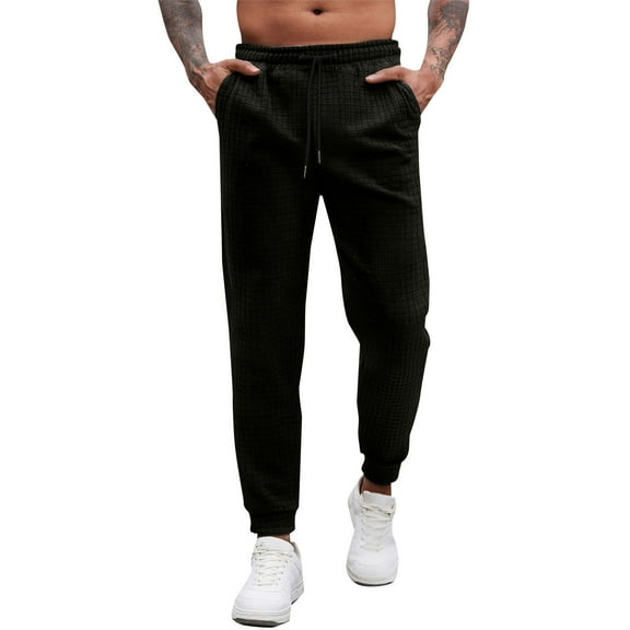 MELDVDIB Mens Sweatpants Taper Baggy Drawstring Elastic Waist Jogging Pant Fashion Casual Solid Color Lounge Trousers with Pockets Black 3XL