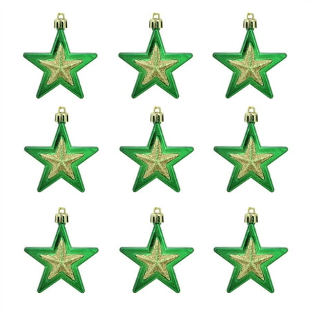 Glittered Star Ornament - Northlight 9ct Glittered Shatterproof Star Christmas Ornament Set 2.75