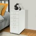 thumbnail image 3 of Miumaeov 5-Drawer Metal Storage Cabinet Movable File Cabinet with Wheels for Living Room Office Study  16" D x 11" W x 27" H, 3 of 12