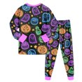 thumbnail image 7 of NOEGOEU Boys Girls Halloween Pajamas Kids Soft Cute Pattern Long Sleeve Sleepwear Set (Purple,2-3 Years), 7 of 7
