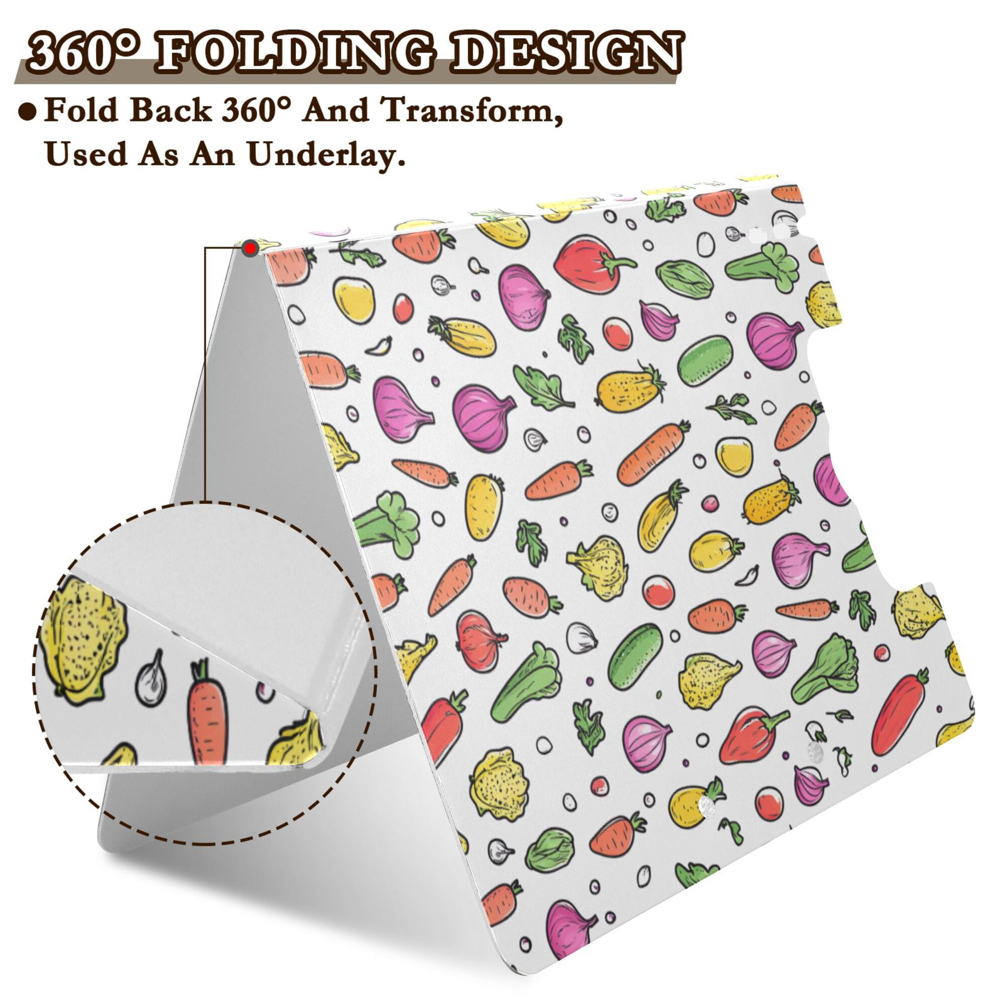 FORMRS A4 Clipboard Folder with Pen Holder Horizontal Foldable School Office Binder, Various Vegetables Pattern