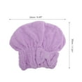 thumbnail image 2 of Unique Bargains 1 Pc Water-absorbent Bow Hair Towel for Bathroom Hotel Coral Fleece Purple, 2 of 5