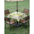 thumbnail image 4 of Outdoor Tablecloth with Umbrella Hole for Patio/Picnic/Party/Camping, Green Yellow Floral Waterproof Table Cloth Square Cover Washable, Modern Abstract Art Flowers Aesthetic (54"x 54"), 4 of 9