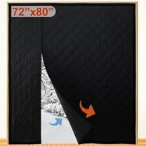 Reversible Wide Magnetic Thermal Insulated Door Curtain for Winter,Thicken Polyester Fiberfill & Heavy Duty Oxford Cloth,Temporary Window Insulation Cover Curtain for French Sliding Door,74”x81”