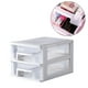 thumbnail image 3 of EeaseMX Minicaja de almacenamiento de plástico transparente con cajón de escritorio de 2 capas para cosméticos y artículos diversos (blanco y transparente), 3 of 7
