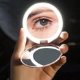 thumbnail image 3 of L-ED Lighted Mini Makeup Mirror 10X Magnification Compact Portable Travel Makeup Tool, 3 of 5