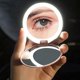 thumbnail image 3 of L-ED Lighted Mini Makeup Mirror 10X Magnification Compact Portable Travel Makeup Tool, 3 of 5