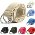 thumbnail image 1 of Jeans en Toile pour Femmes et Hommes Ceintures Solides Boucles Double D, 1 of 2